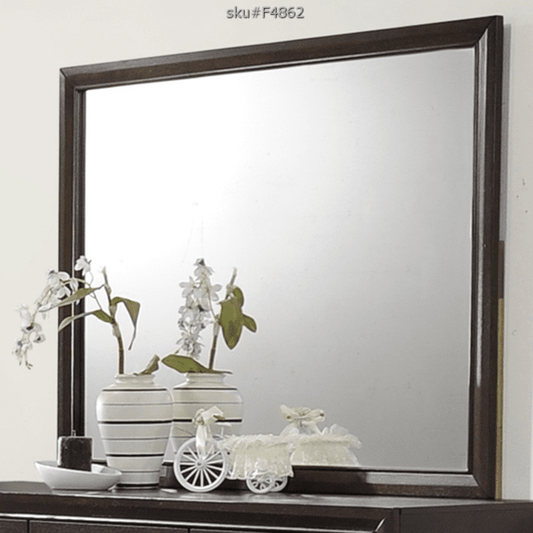 Poundex Contemporary Classic Design Brown Mirror - F4862