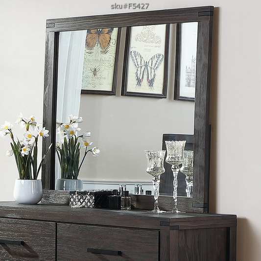 Poundex Transitional Style Dark Brown Mirror - F5427