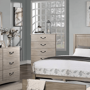 Poundex Modern Chic Design 5 Drawer Chest in Beige - F5514