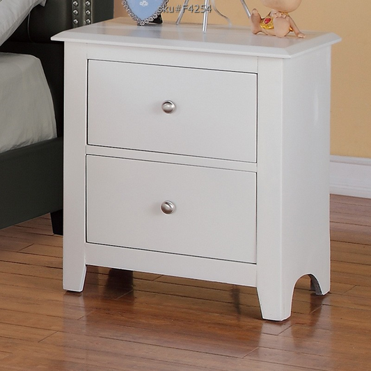 Poundex Classic & Luxury Style Nightstand- White