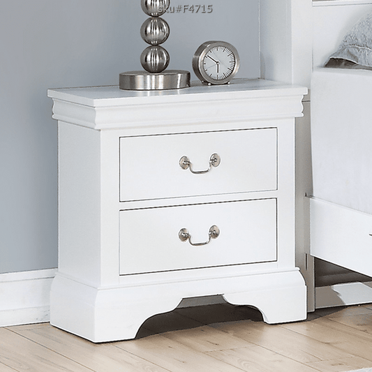 Poundex Contemporary Classic Design White Nightstand - F4715