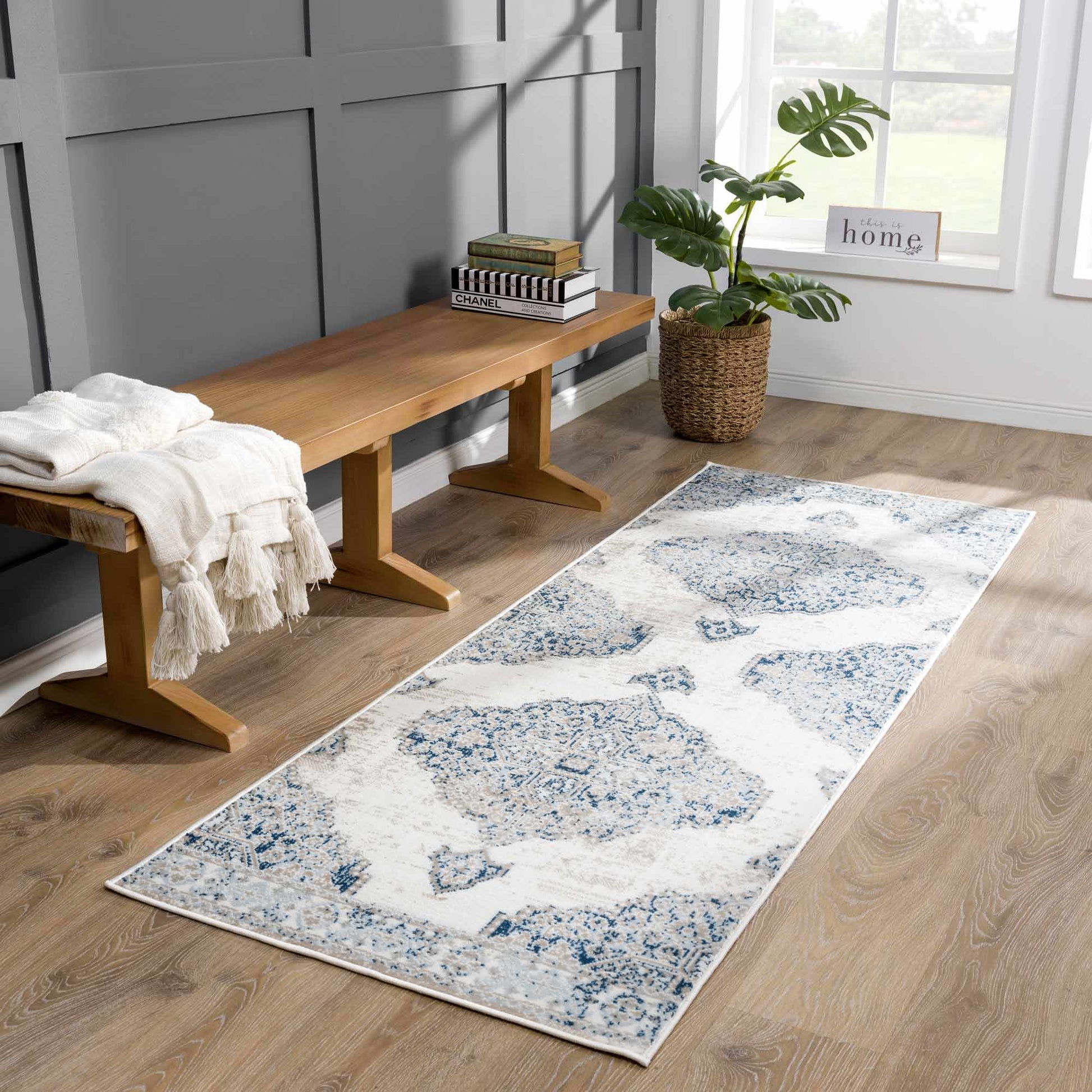 Amir Blue Medallion Area Rug