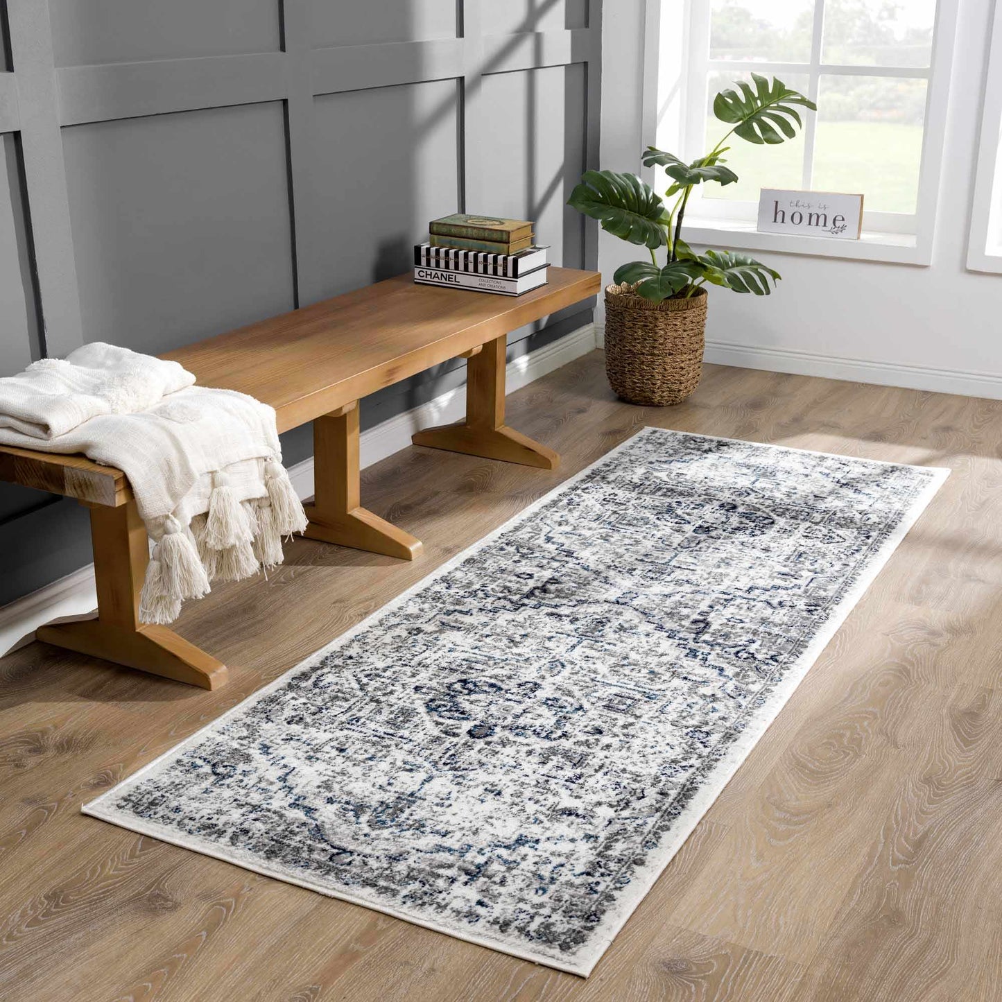 Buenaventura Cream & Navy Area Rug