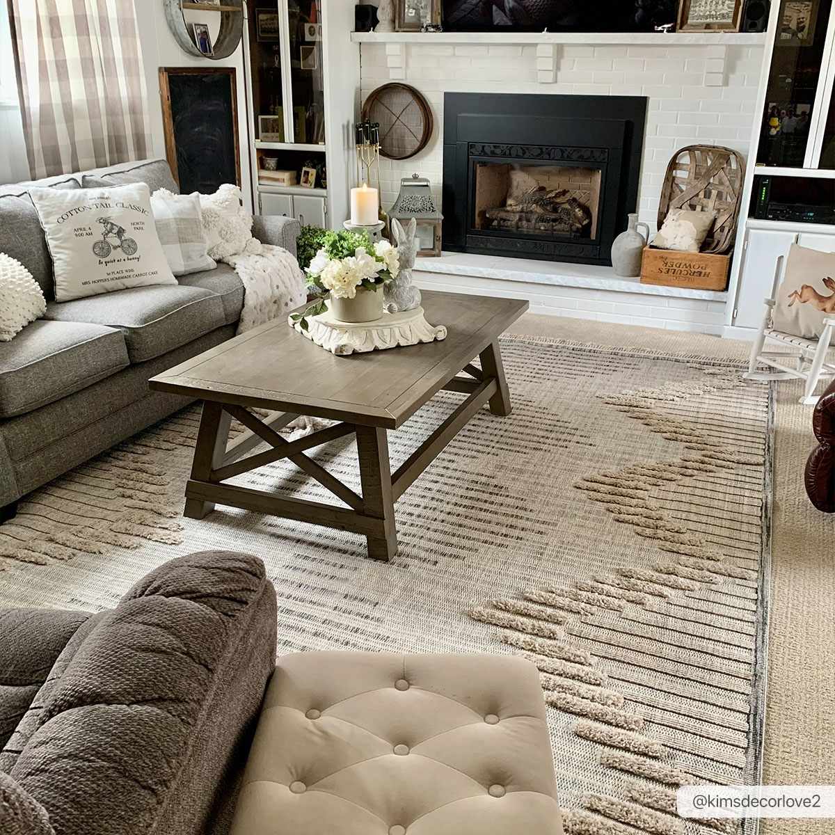 Maulawin Cream High-Low Area Rug