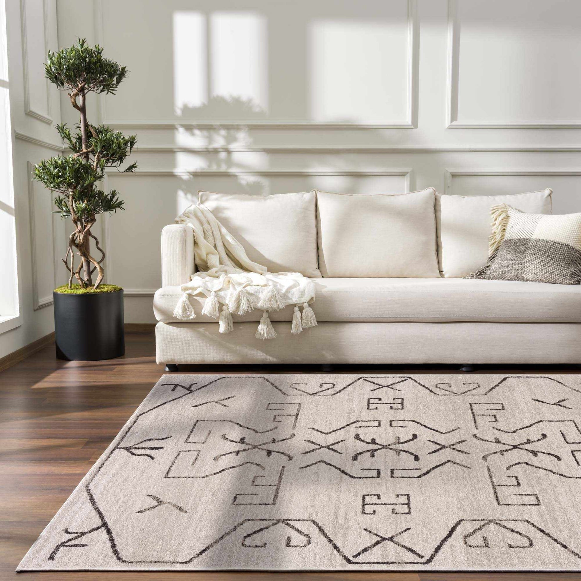 Azzan Black Tribal Area Rug - Limited Edition