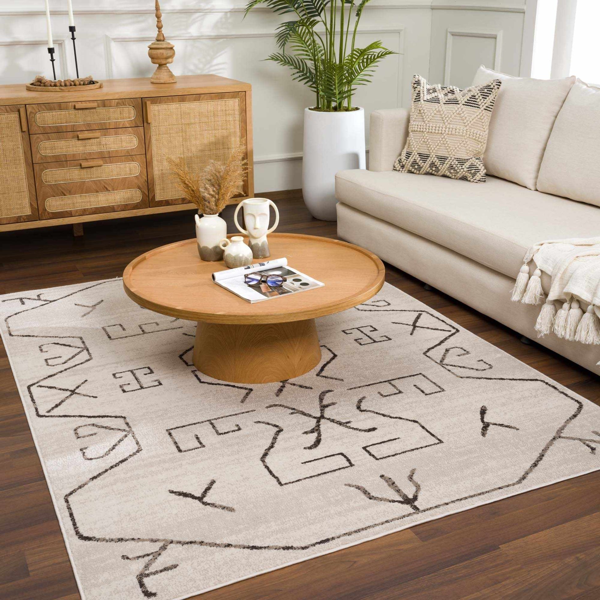 Azzan Black Tribal Area Rug - Limited Edition