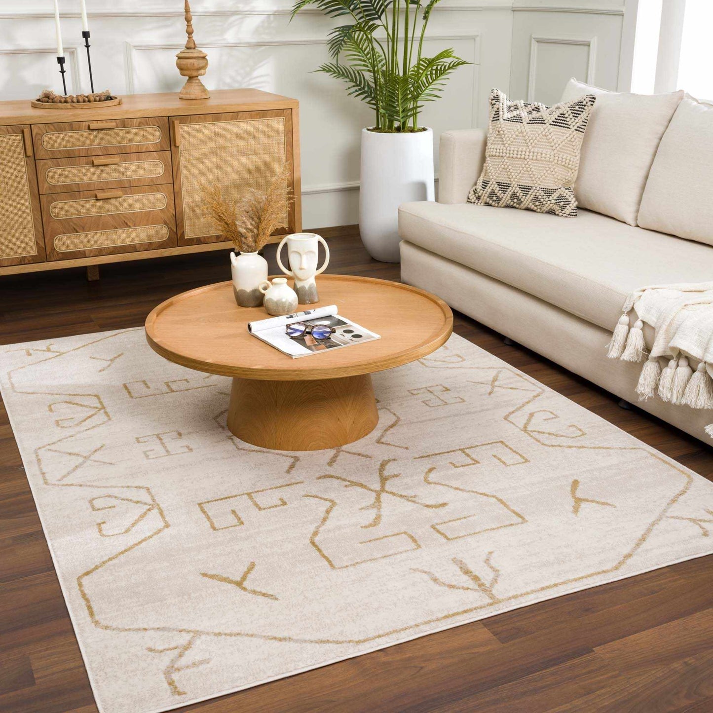 Azzan Gold Tribal Area Rug - Limited Edition