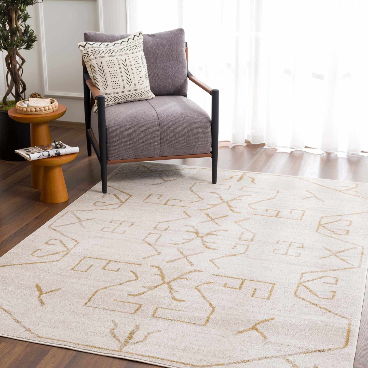 Azzan Gold Tribal Area Rug - Limited Edition