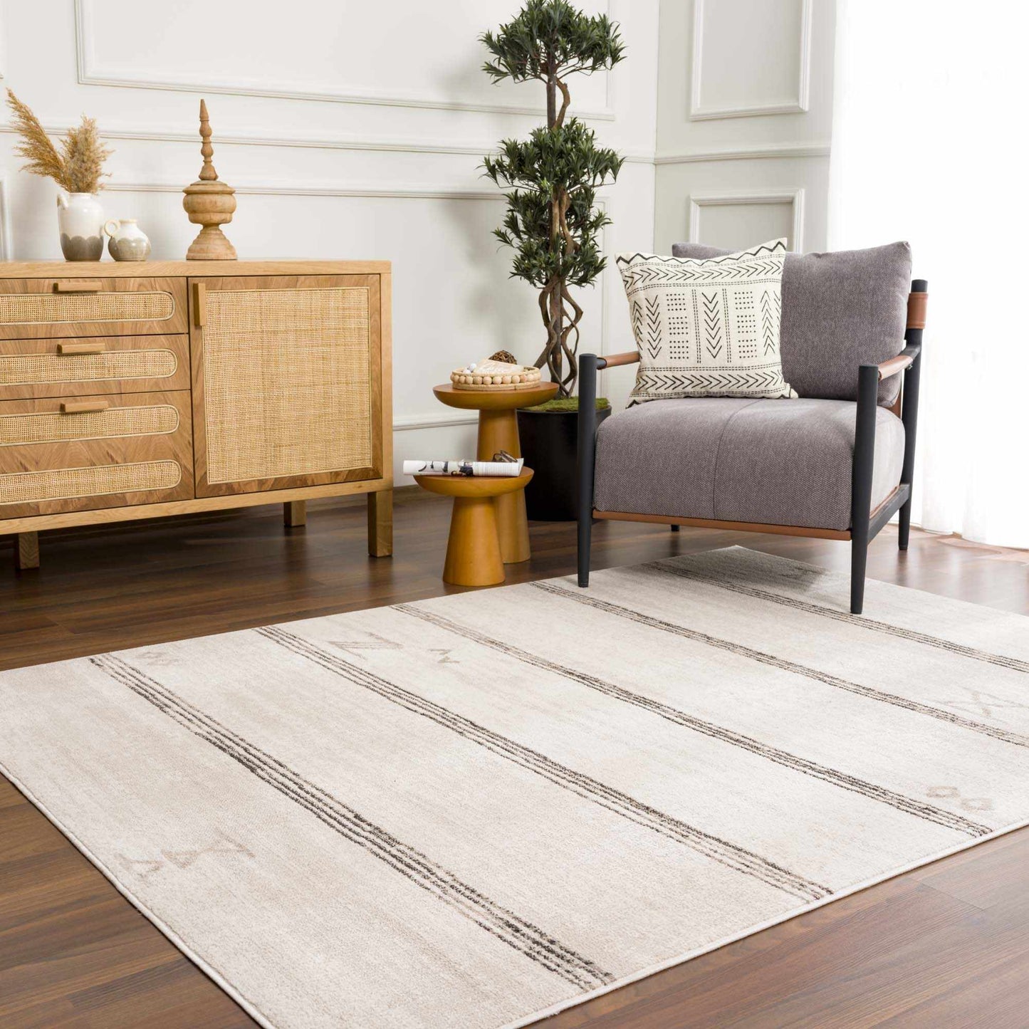 Deja Black Striped Area Rug - Limited Edition