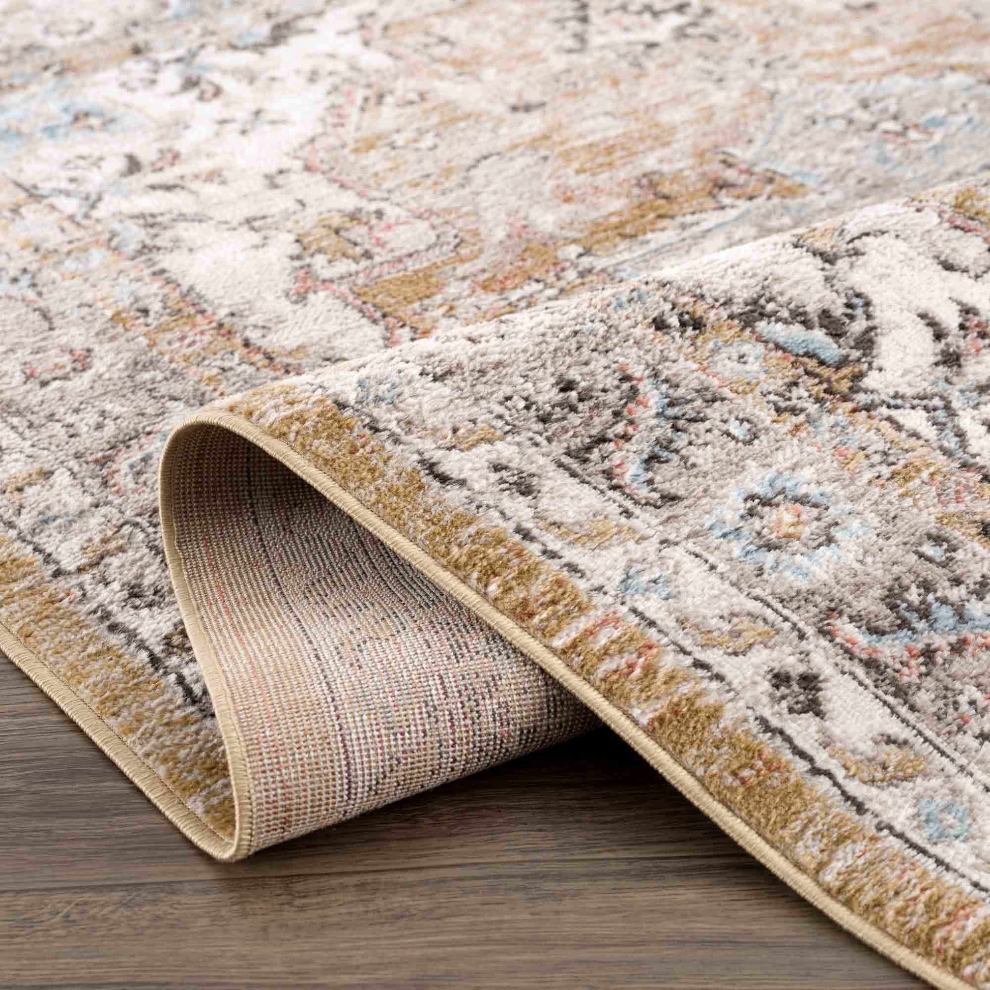 Albie Gold & Beige Area Rug - Clearance