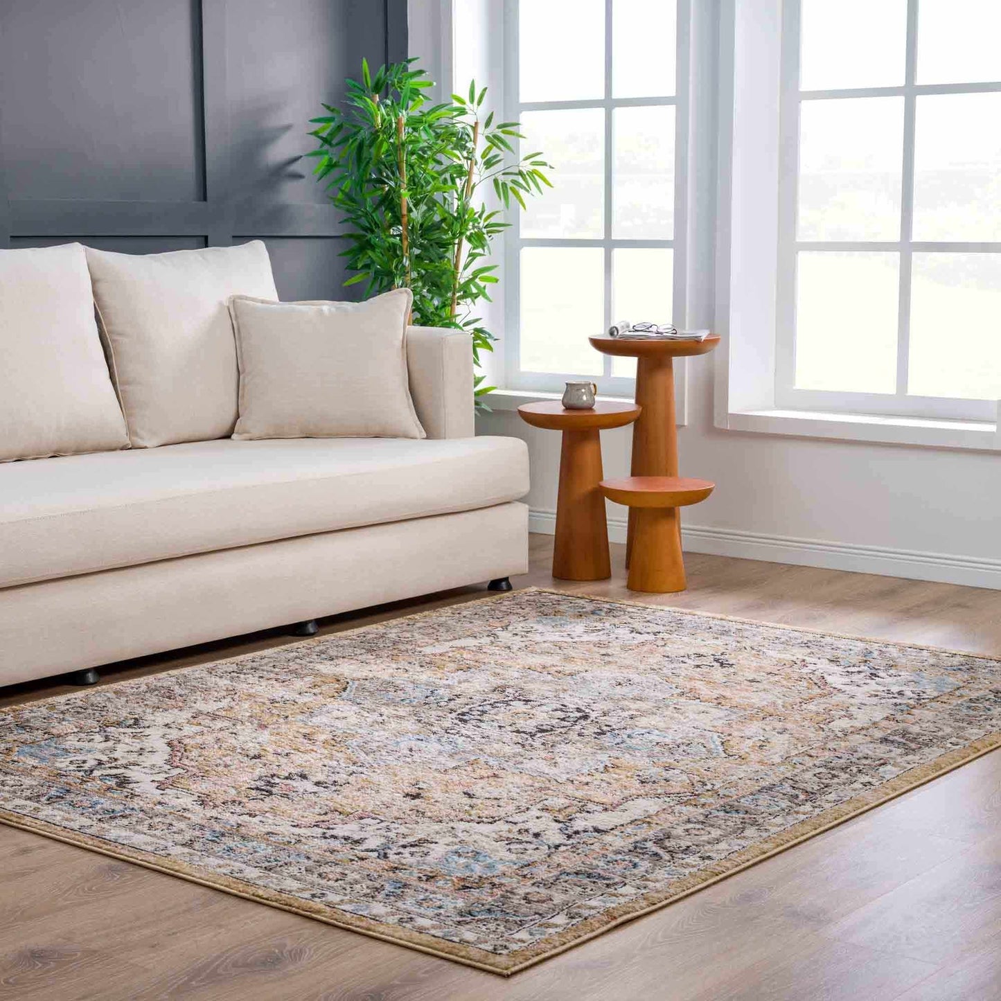 Albie Gold & Beige Area Rug - Clearance