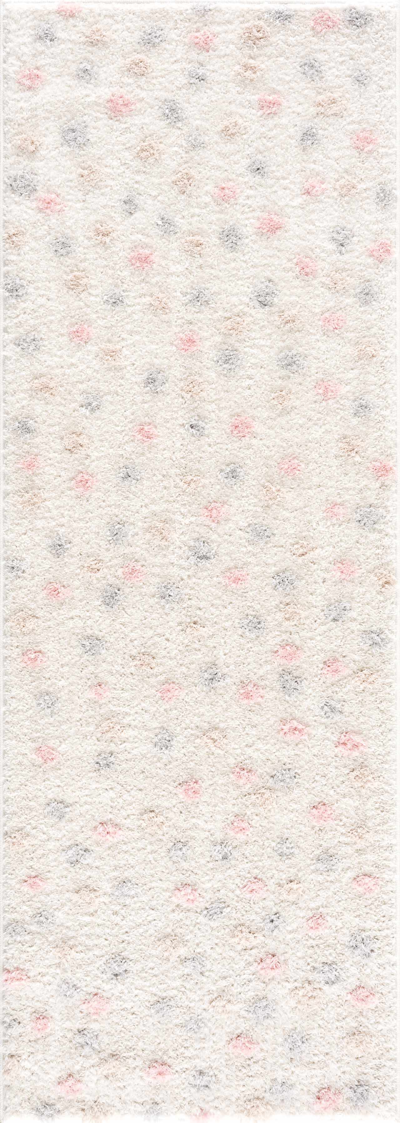 Cansu Pink & Cream Dotted Area Rug