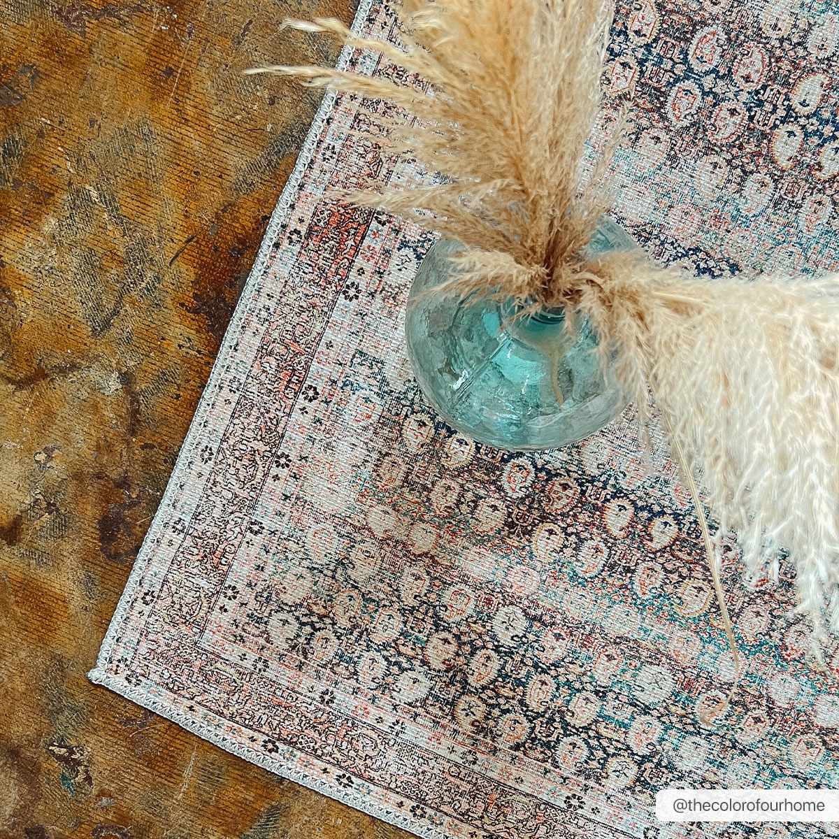 Rust Maligaya Distressed Washable Area Rug - Clearance