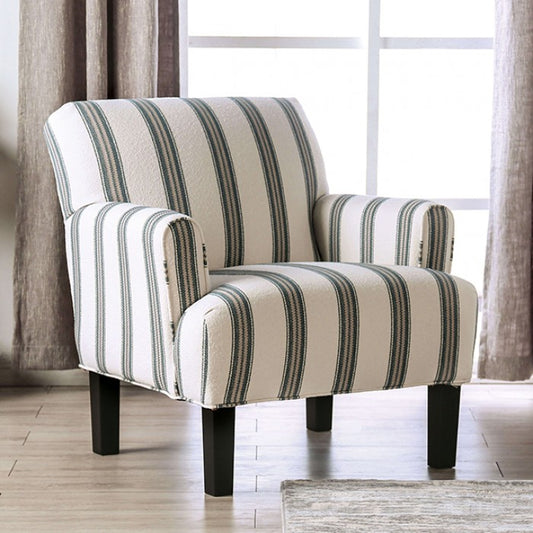 FOA Ealing Transitional Fabric Accent Chair - Beige/Ivory