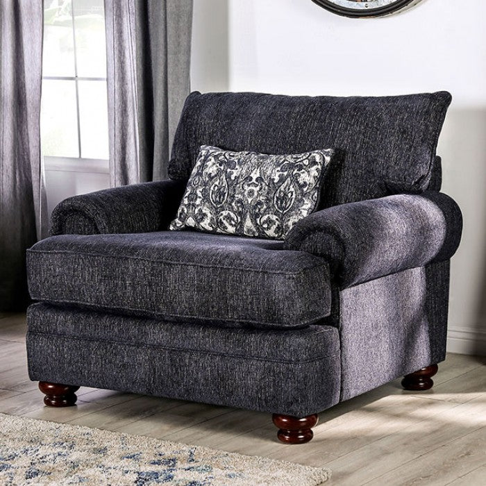 FOA Hadleigh Transitional Lawson Style Arm Chair - Navy