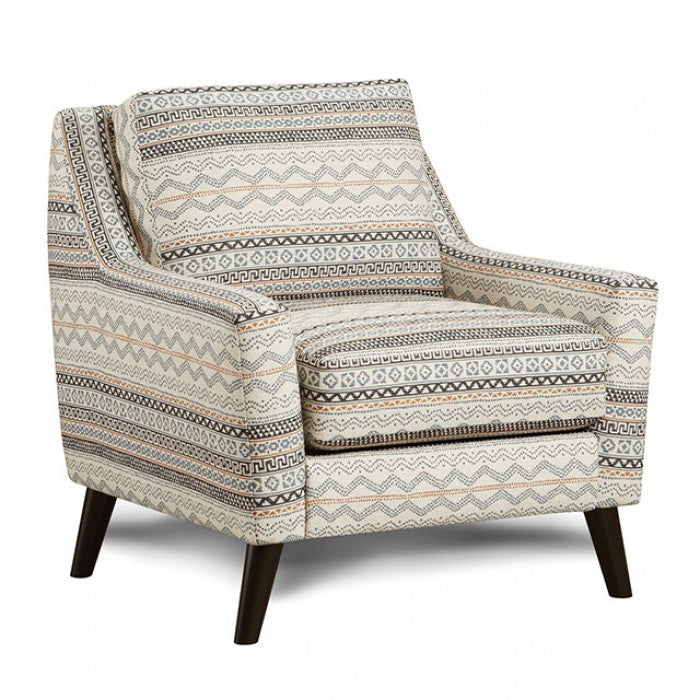 FOA Eastleigh Transitional Chenille Fabric Arm Chair - Tribal Multi