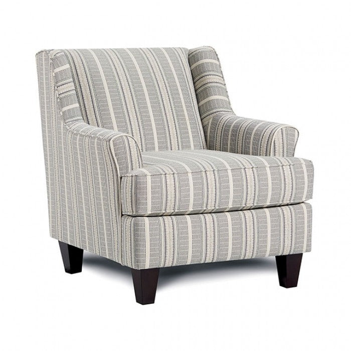 FOA Porthcawl Transitional Chenille Fabric Arm Chair - Stripe Multi