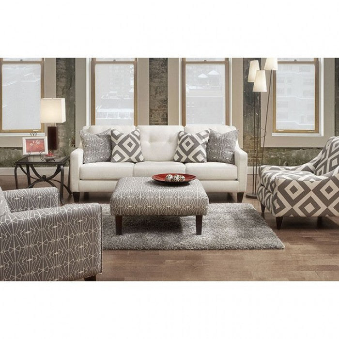 FOA Parker Transitional Crystal Pattern Accent Chair - Gray