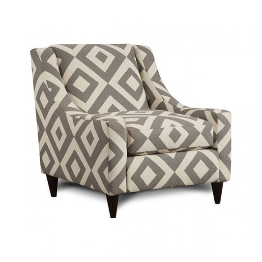 FOA Parker Transitional Diamond Pattern Accent Chair - Gray