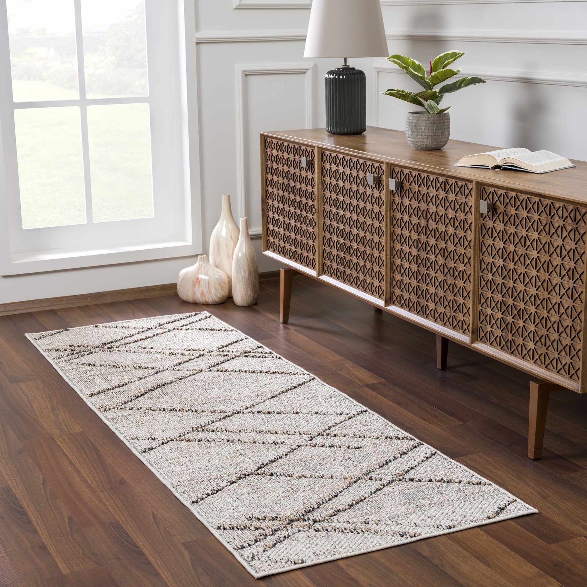 Baqer Bone & Tan Textured Performance Rug - Limited Edition