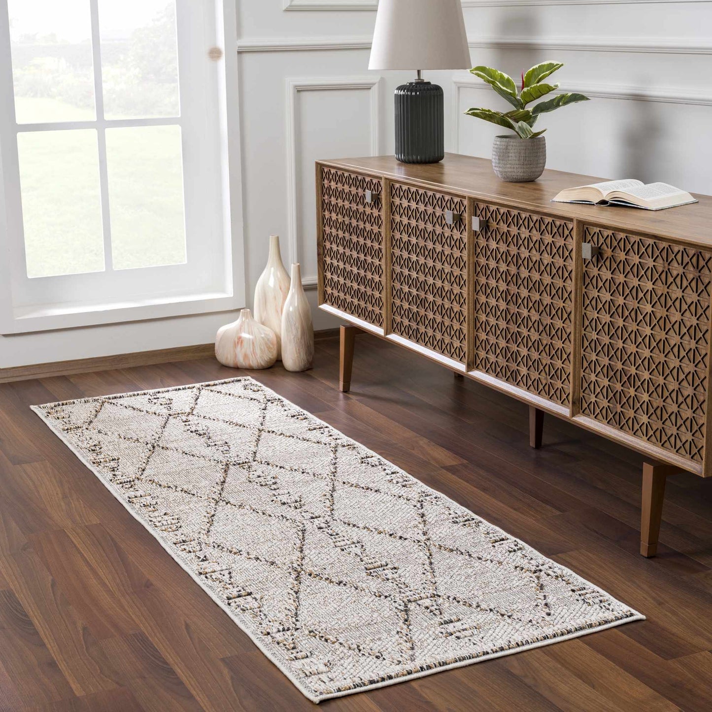 Nyla Bone Textured Performance Rug - Clearance