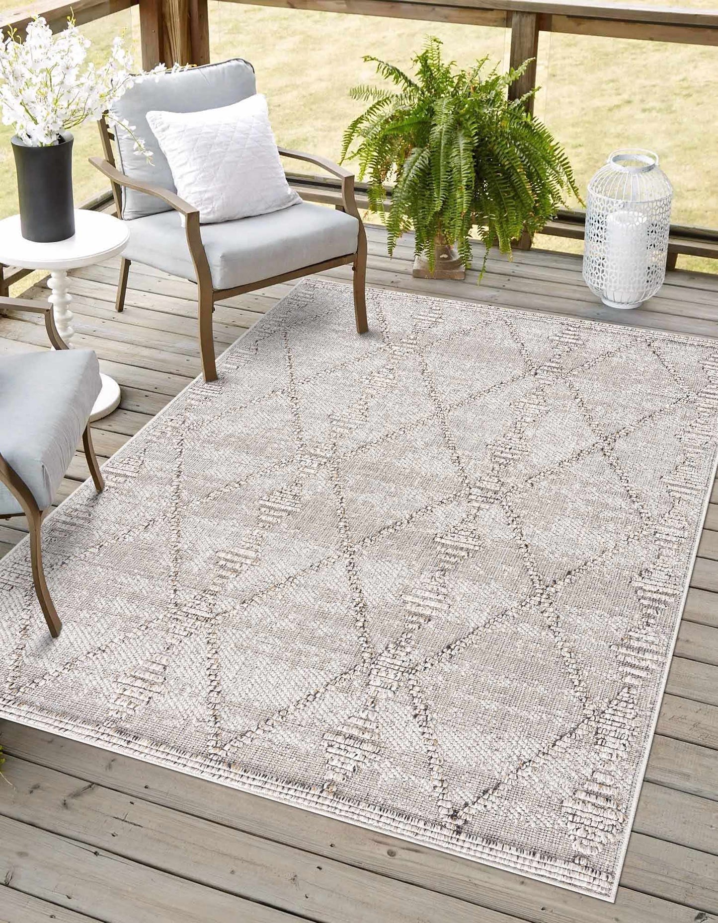 Nyla Bone Textured Performance Rug - Clearance