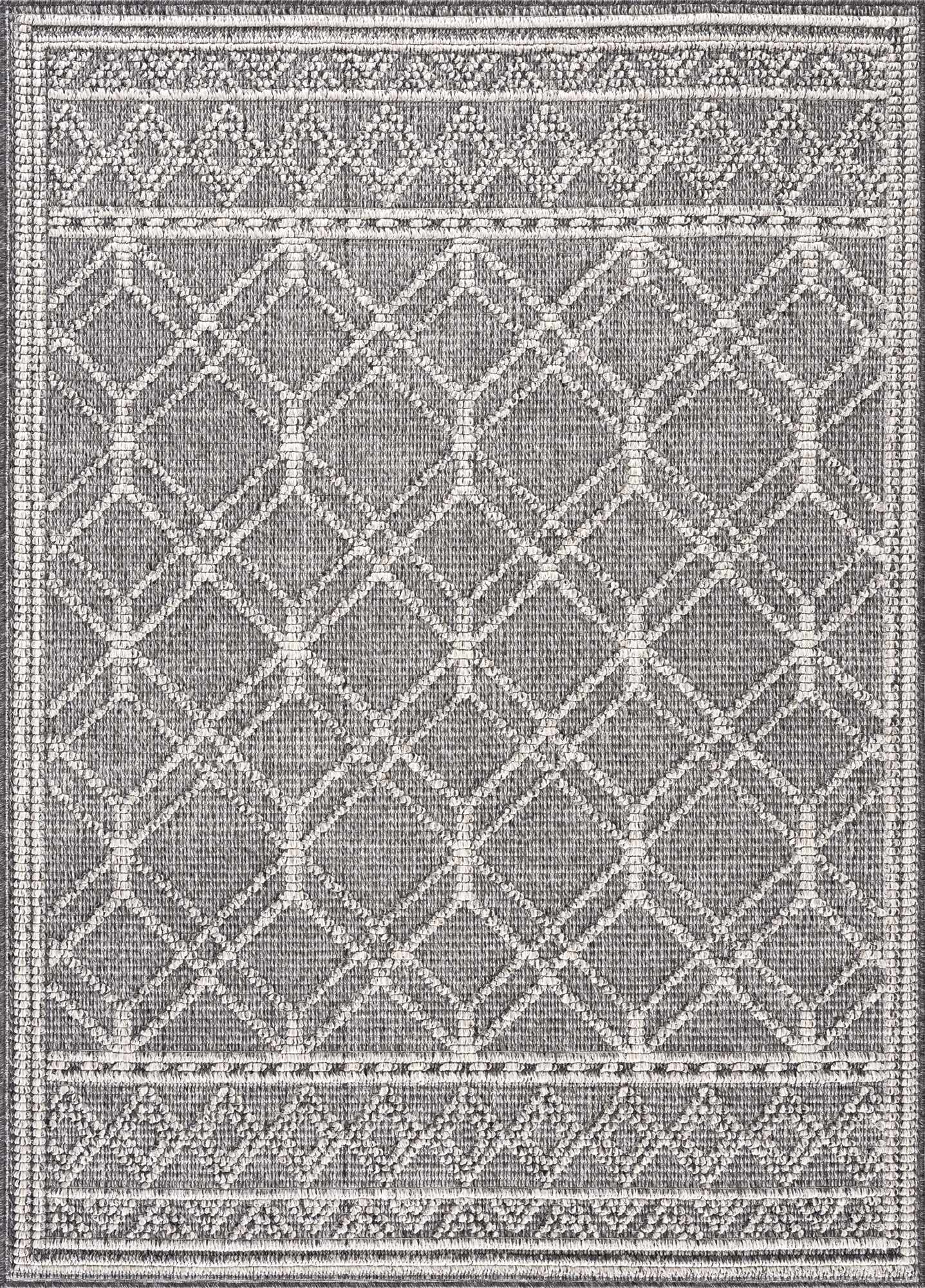 Diah Black Textured Trellis Rug - Limited Edition