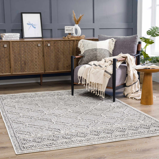 Diah Bone Textured Trellis Rug - Limited Edition