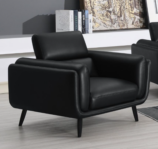 Shania Track Arms Chair with Tapered Legs Black