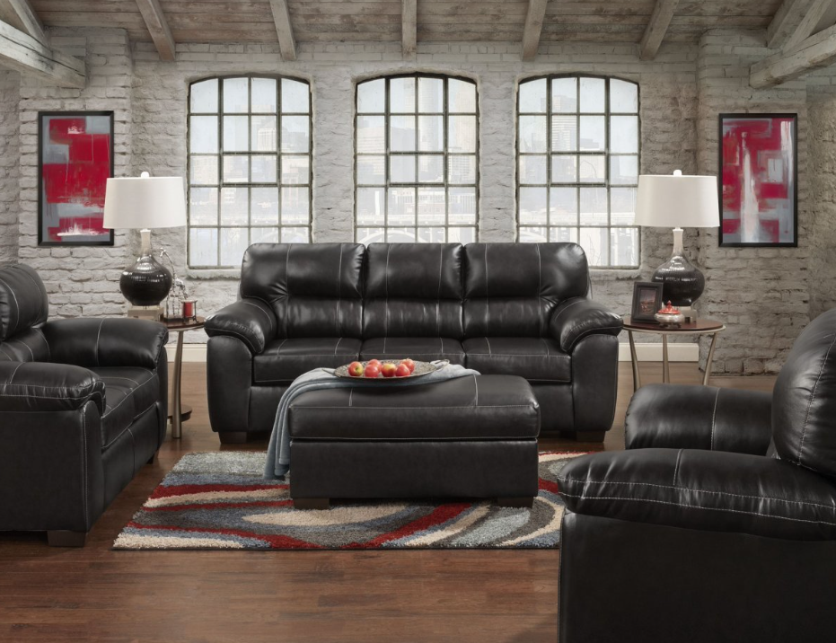 5603 Austin Contemporary Sofa in Black - Affordable Furniture