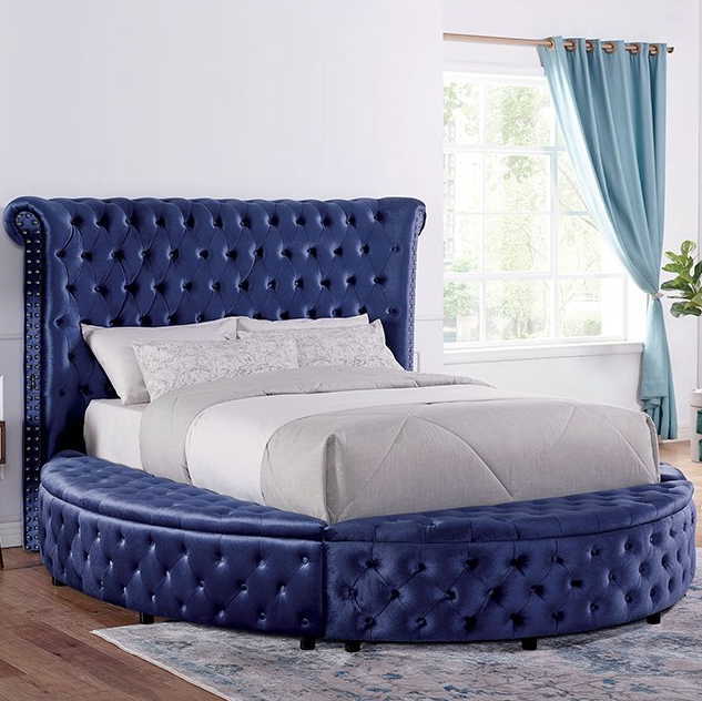 Sansom King Velvet Glam Bed - Furniture of America