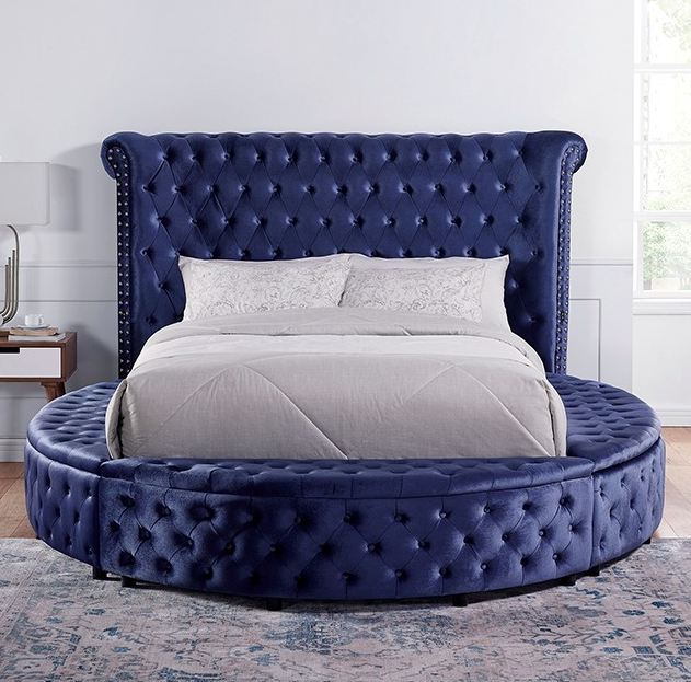 Sansom King Velvet Glam Bed - Furniture of America