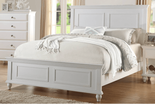 Jenny Farmhouse Style Queen Bed - White