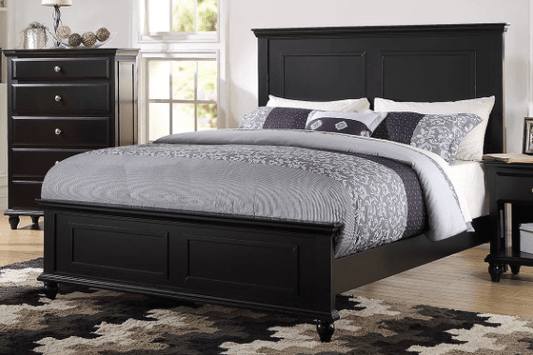 Jenny Farmhouse Style Queen Bed - Black