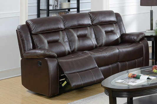 Kellen Dark Brown Pillow Arm Motion Sofa