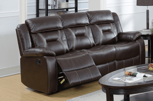 Kellen Dark Brown Pillow Arm Motion Sofa & Loveseat Set