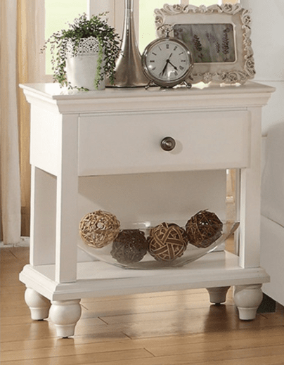 Jenny Farmhouse Style 1-Drawer Nightstand