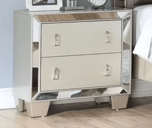 Dali 2-Drawer Mirrored Nightstand