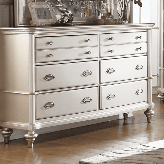 Tinsel 6-Drawer Glam Dresser - Silver