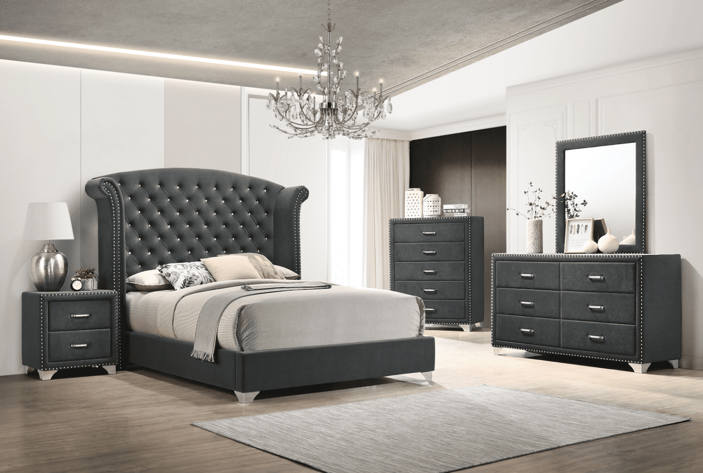 Melody Contemporary Eastern King Bed