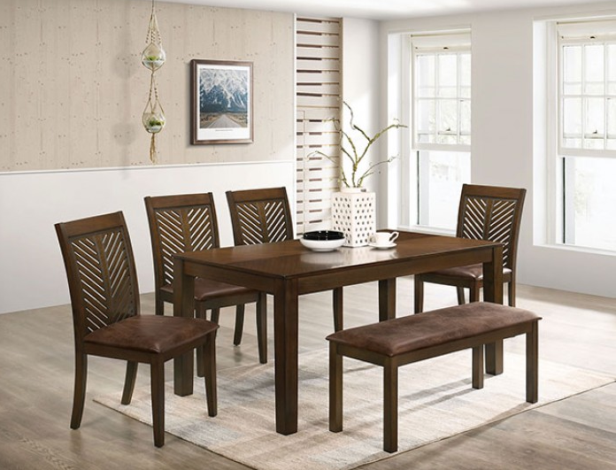 Garnett 6-Piece Solid Wood Dining Set - Walnut