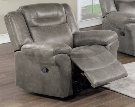 Stanton Slate Gray Pillow Arm Glider Recliner