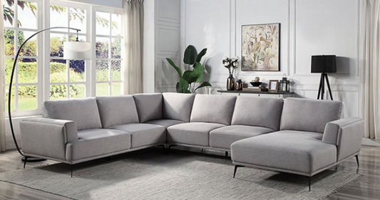 Laufen U-Shape Linen Sectional - Gray