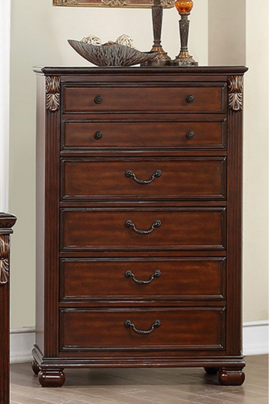 Midland Traditional 6-Drawer Chest - Brown