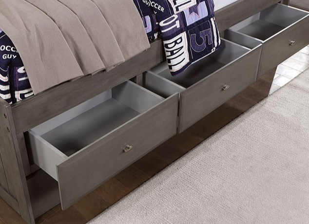 Tibalt Full Bookcase Daybed with Trundle & Storage Drawers - Dark Gray