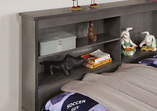 Tibalt Full Bookcase Daybed with Trundle & Storage Drawers - Dark Gray