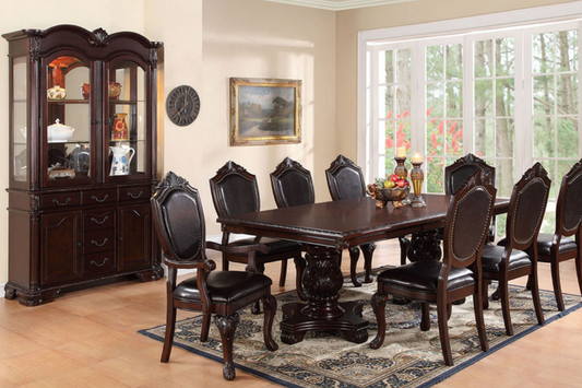 Mortgan 9 Piece Formal Dining Set - Brown Cherry