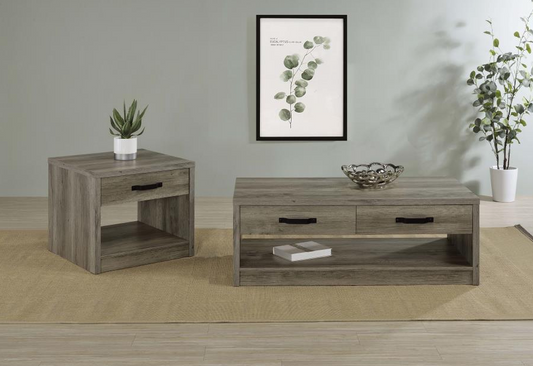 Alton Rustic Farmhouse Occasional Tables - Grey Driftwood