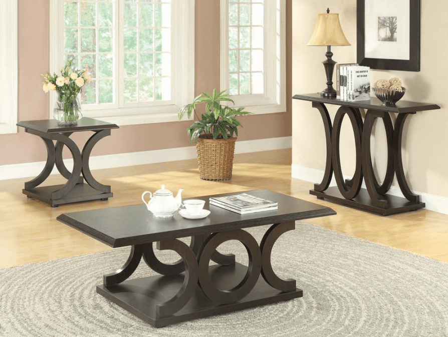 Jenni Transitional Style C-Shaped Coffee Table