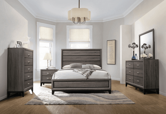 Watson Transitional Panel Bedroom Set - Grey Oak